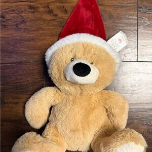 My First Christmas Cuddly Bear with Red Santa Hat Ganz Collection NWT